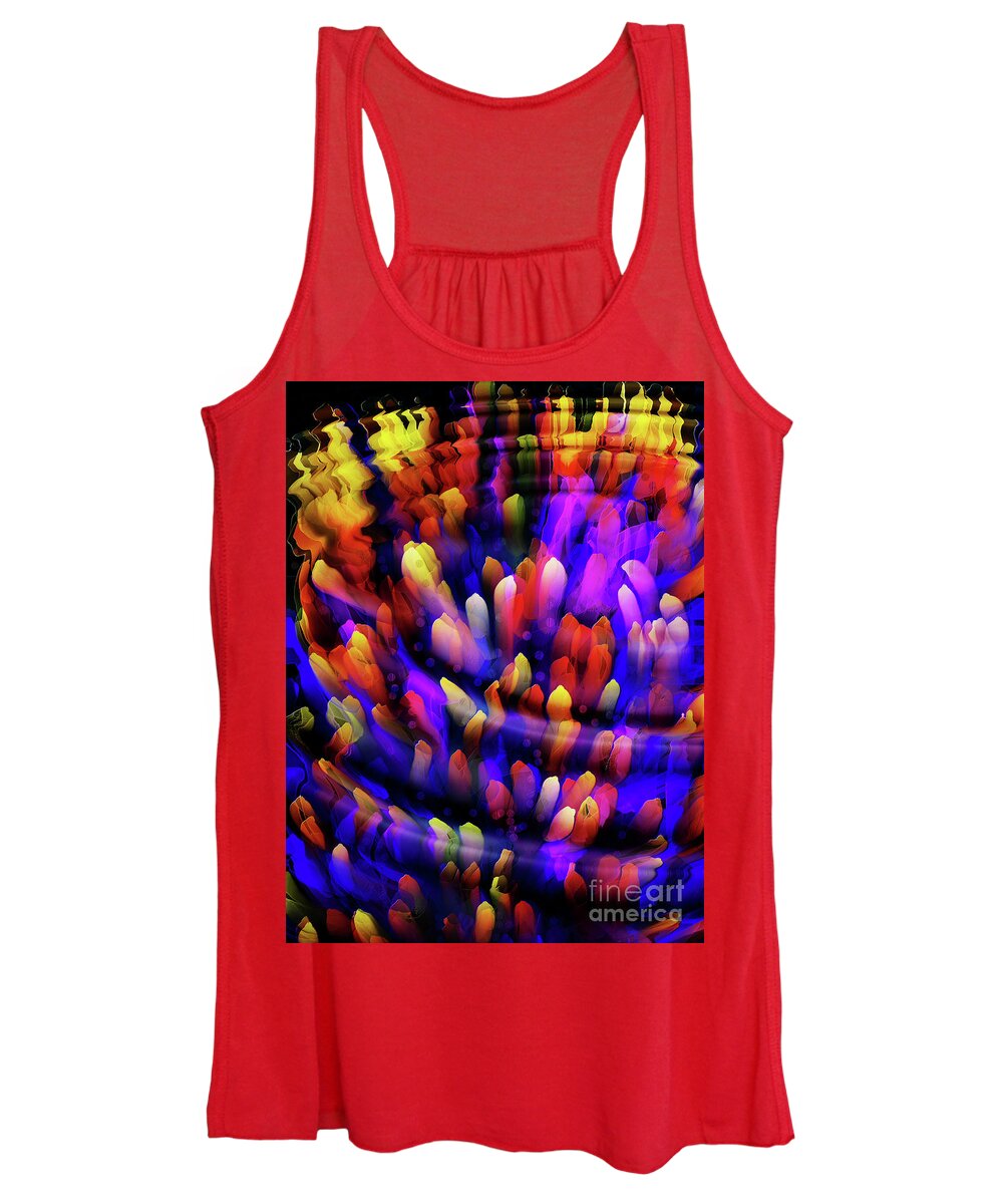 Reef Women's Tank Top featuring the digital art Midnight at the Coral Reef by Mimulux Patricia No
