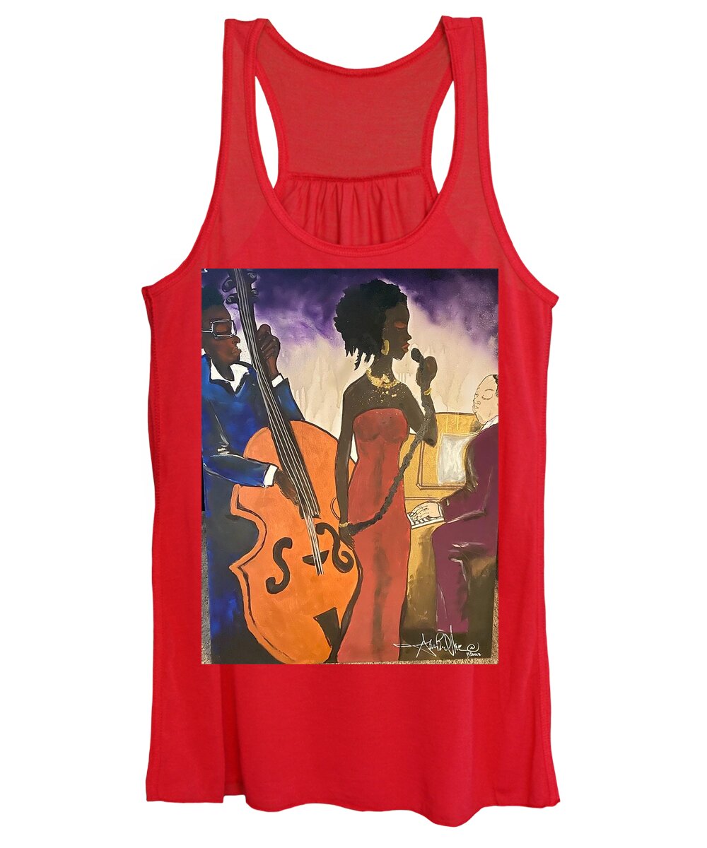 Women's Tank Top featuring the painting Mo JAZZ by Angie ONeal