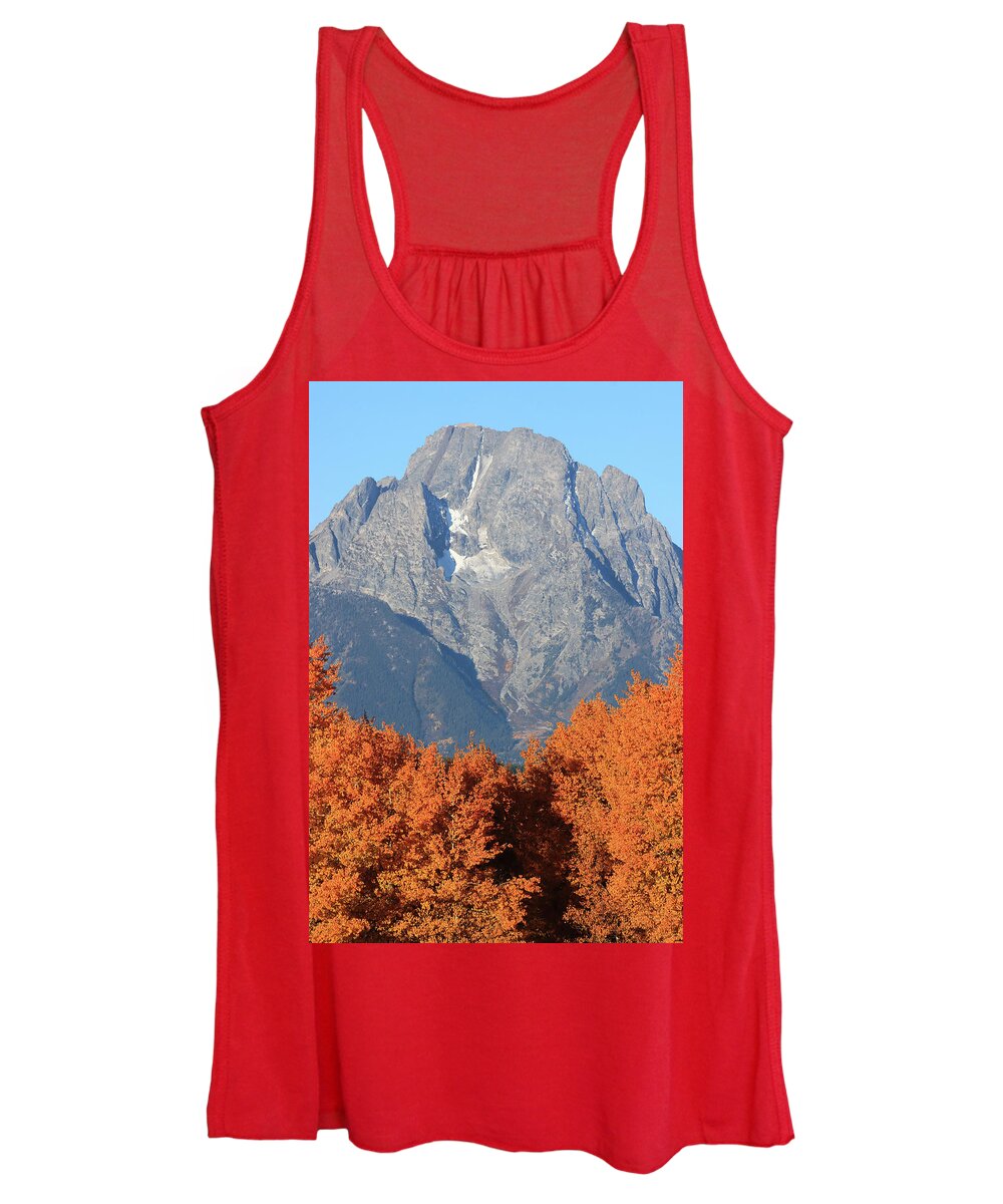 Mount Moran In Autumn Women's Tank Top featuring the photograph Mount Moran Fall Colors by Dan Sproul