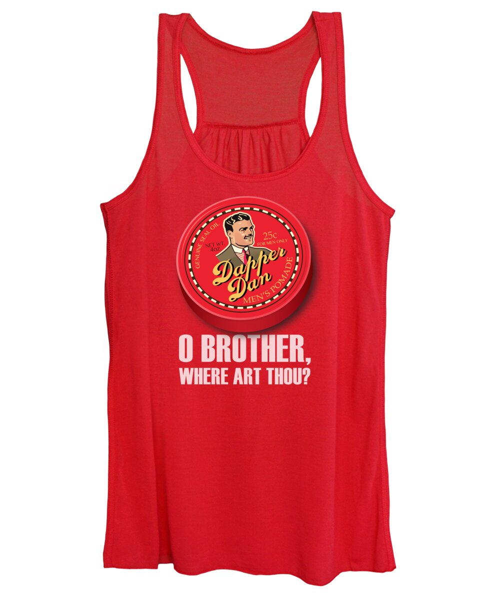 Movie Poster Women's Tank Top featuring the digital art O Brother Where Art Thou? - Alternative Movie Poster by Movie Poster Boy