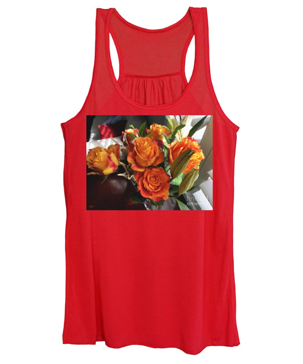 Flowers Women's Tank Top featuring the photograph Orange Roses by Brian Watt