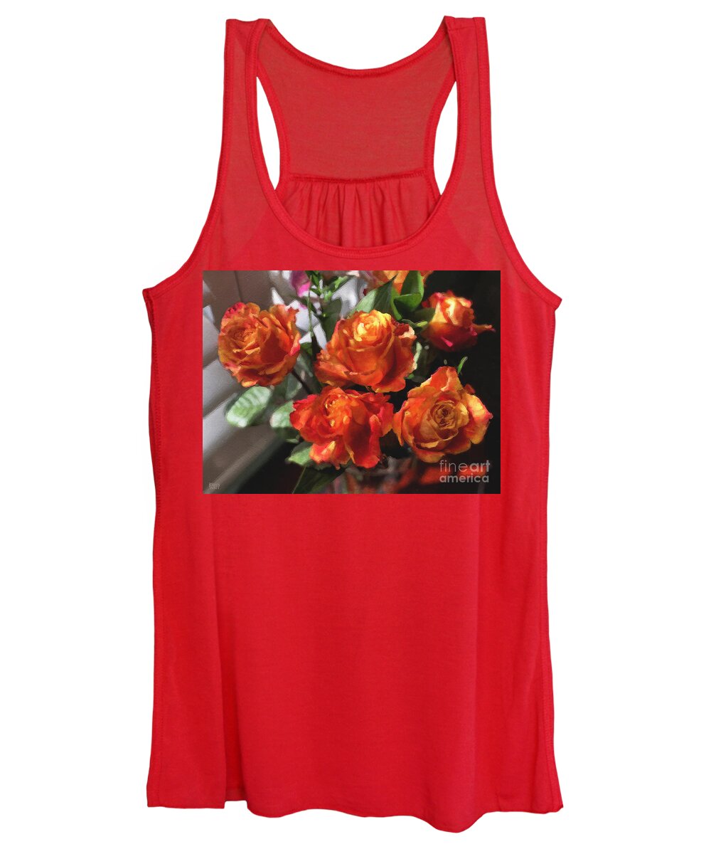 Flowers Women's Tank Top featuring the photograph Orange Roses Too by Brian Watt