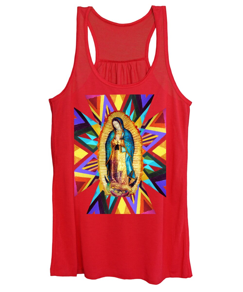 Guadalupe Women's Tank Top featuring the mixed media Our Lady of Guadalupe by Gabby Dreams