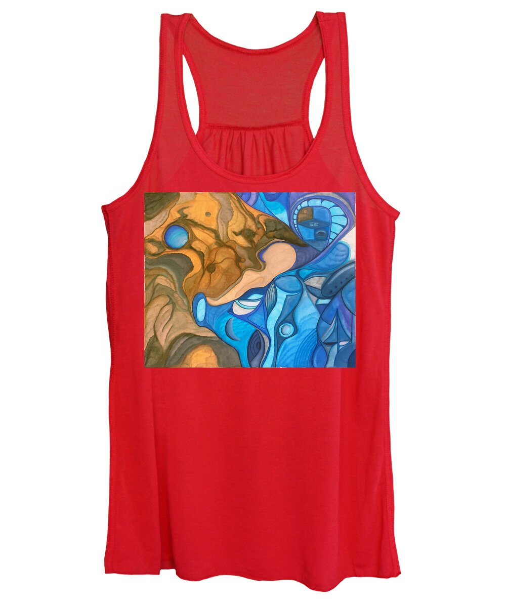 Space Women's Tank Top featuring the mixed media Returning Home by Jeff Malderez