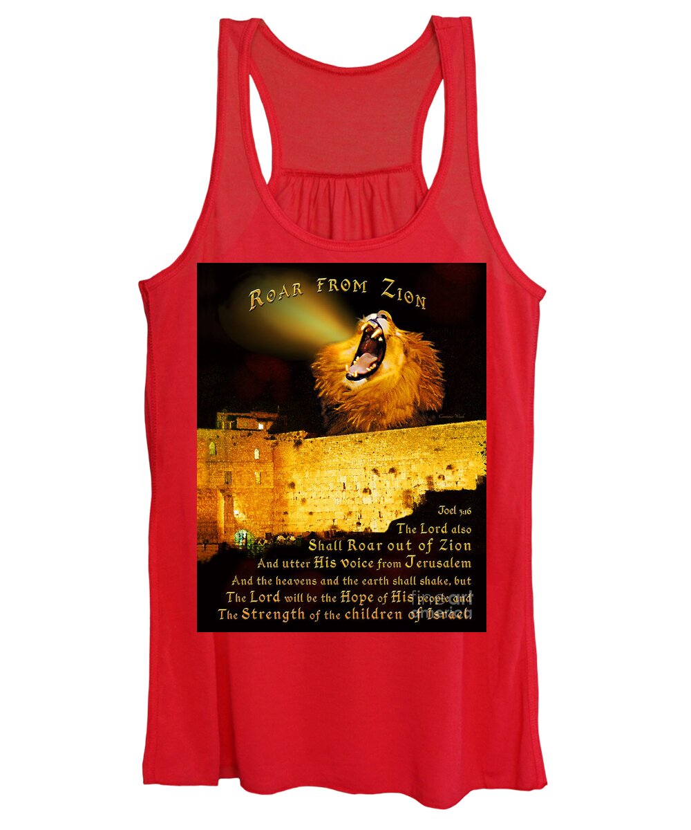 Lion Women's Tank Top featuring the painting Roar From Zion by Constance Woods