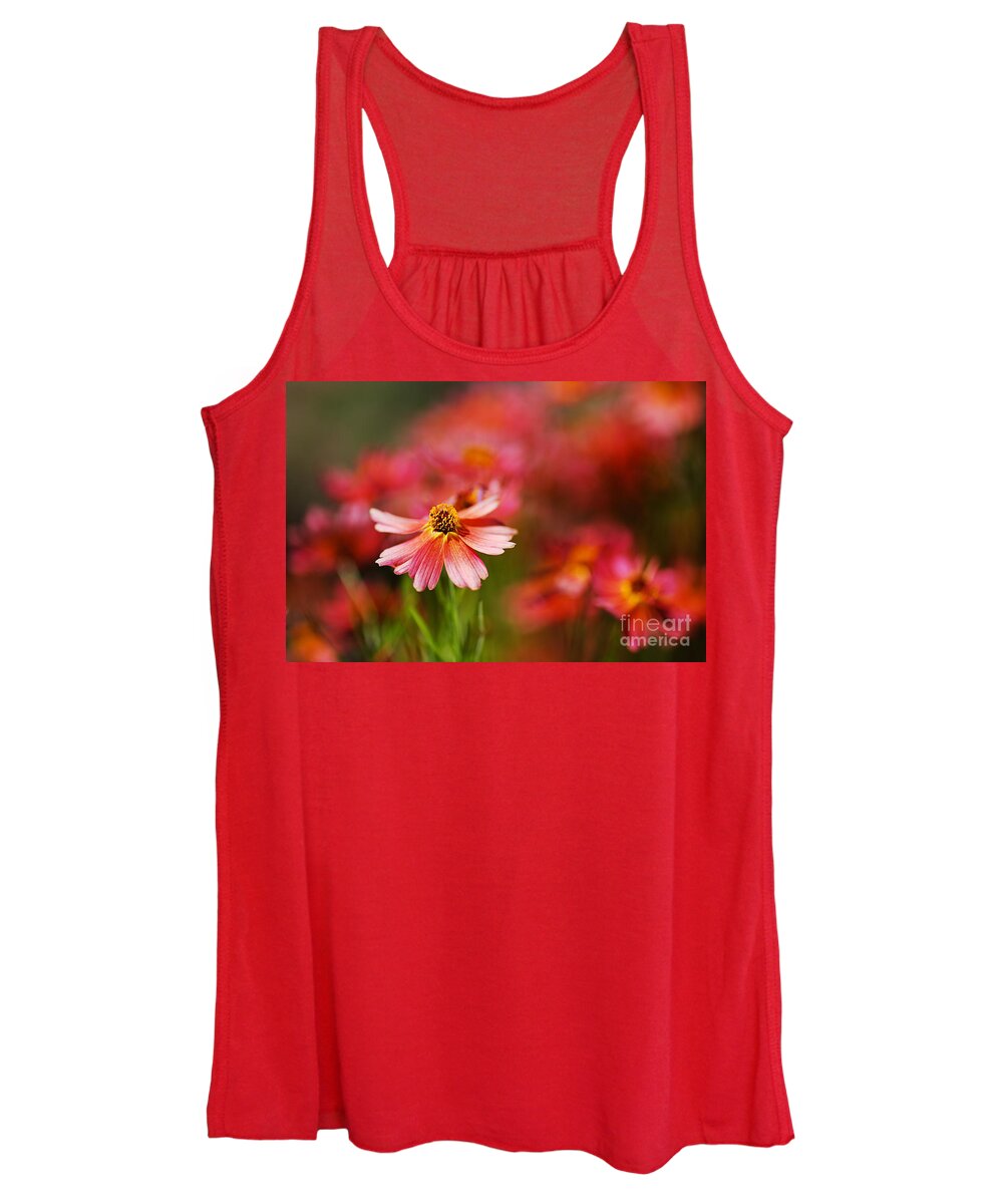 Tickseed Women's Tank Top featuring the photograph Rum Punch Plant Warmth Coreopsis by Joy Watson