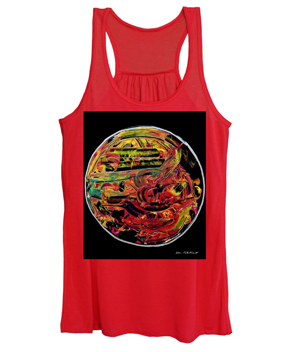 Wall Art Women's Tank Top featuring the painting Sailing Through The Stratosphere by Ellen Palestrant