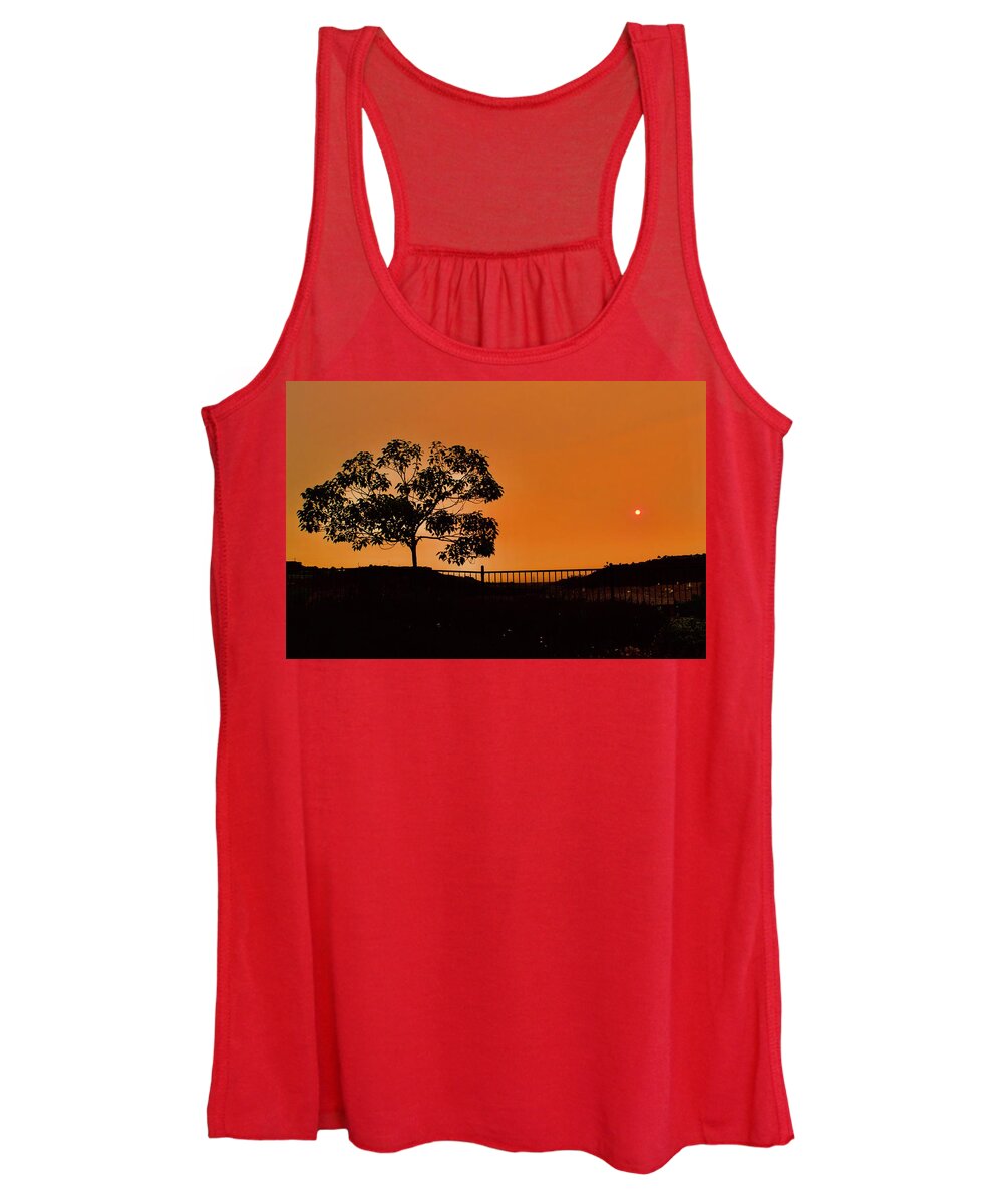San Diego Women's Tank Top featuring the photograph Wildfire Sunset California by Bnte Creations