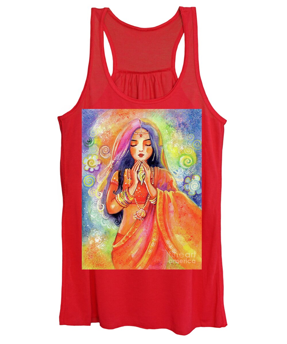 Praying Child Women's Tank Top featuring the painting Seashell Wish by Eva Campbell
