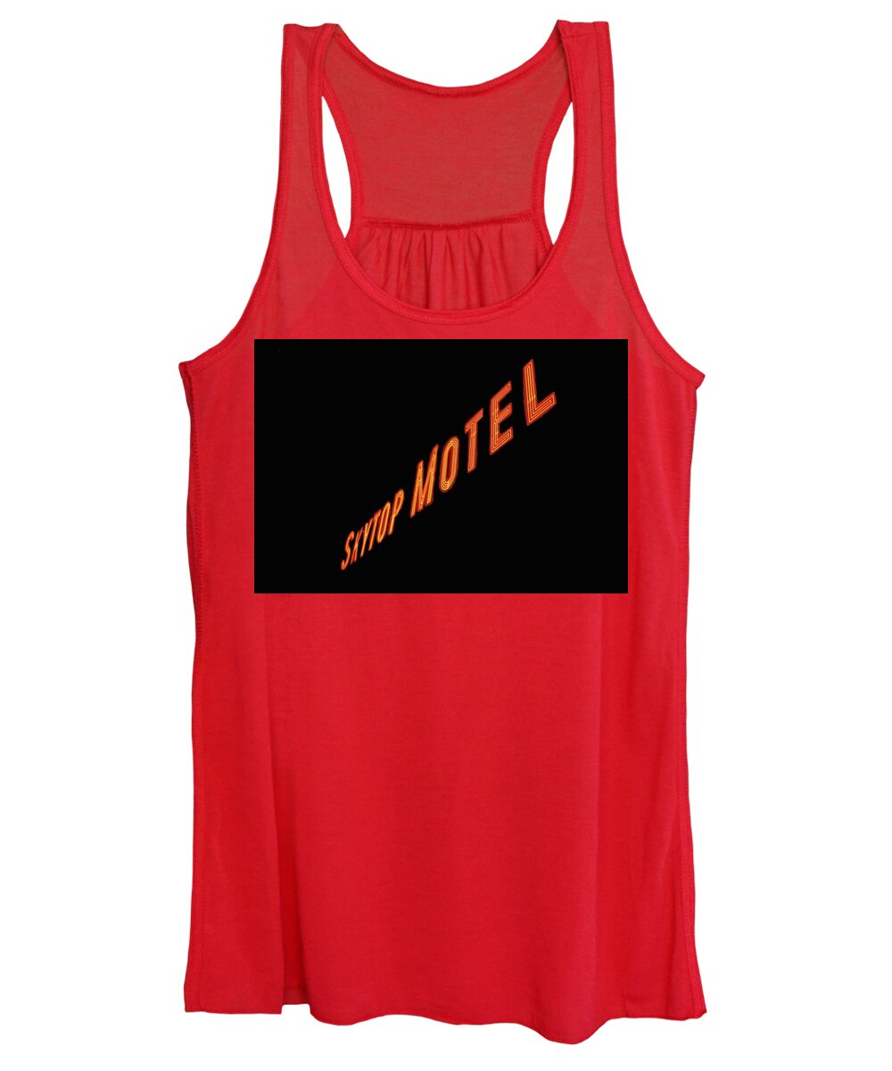 Neon Women's Tank Top featuring the photograph Skytop Motel by Leslie Porter