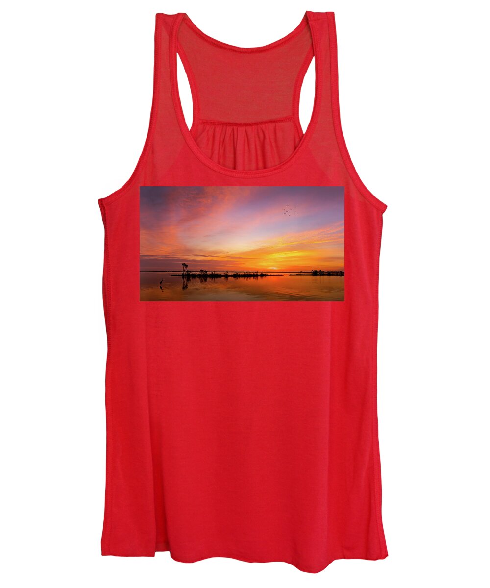 St. Johns River Women's Tank Top featuring the photograph St. Johns River Sunrise by Randall Allen