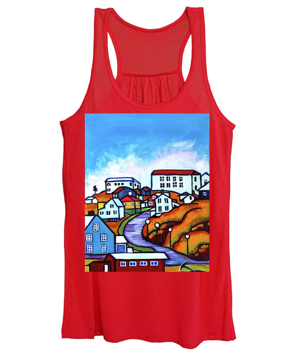 Stykkisholmur Women's Tank Top featuring the painting Stykkisholmur Stack by Madeline Dillner