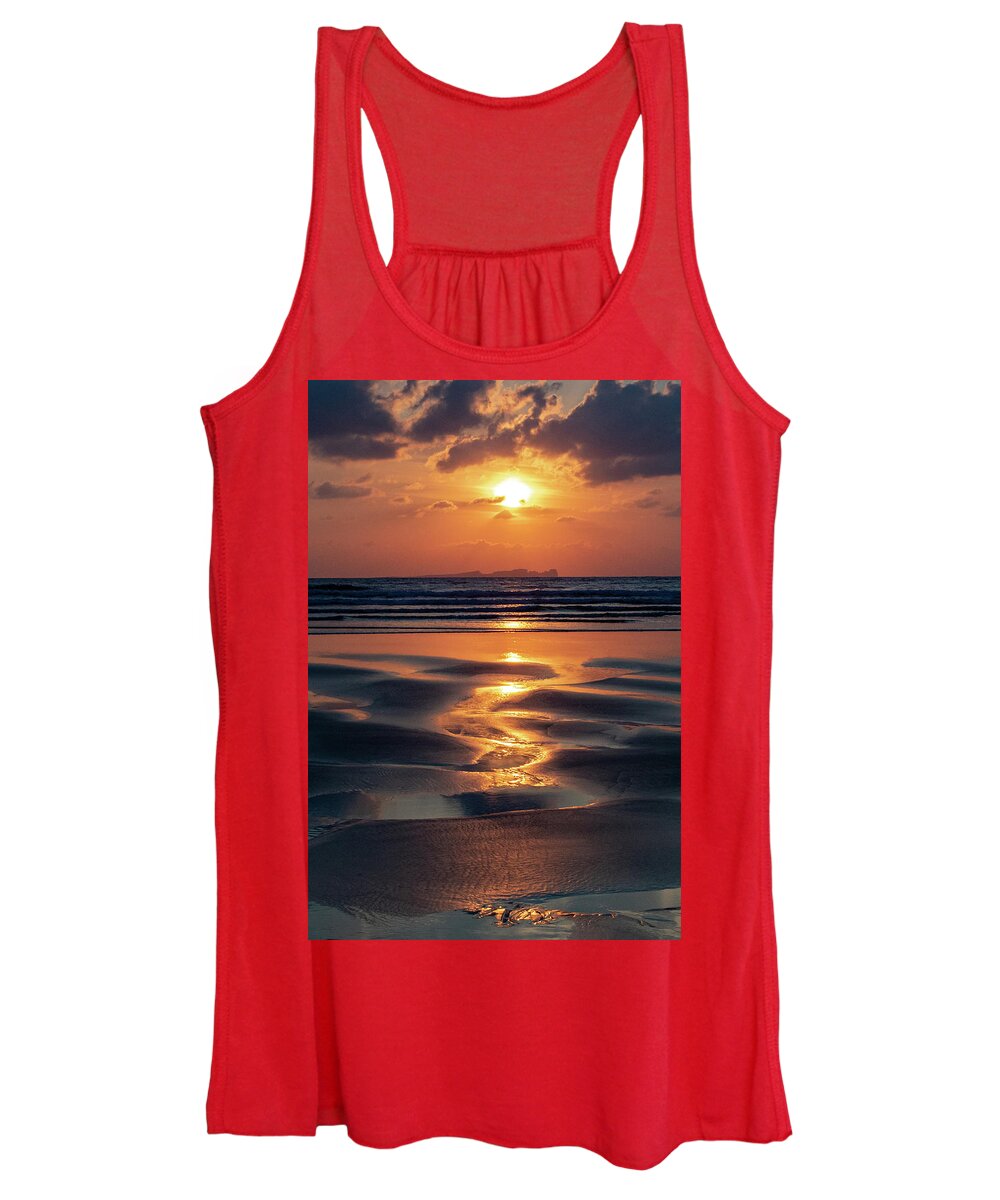 Donegal Women's Tank Top featuring the photograph Summer Solstice Sunset by John Soffe