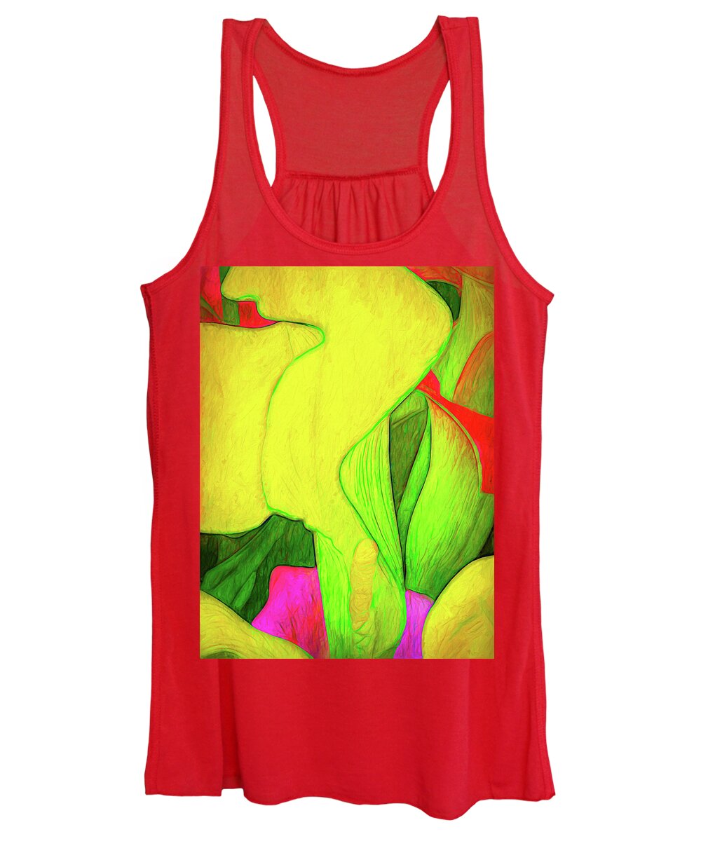 Calla Lilies Women's Tank Top featuring the digital art Textures of the Calla Lily by Kevin Lane