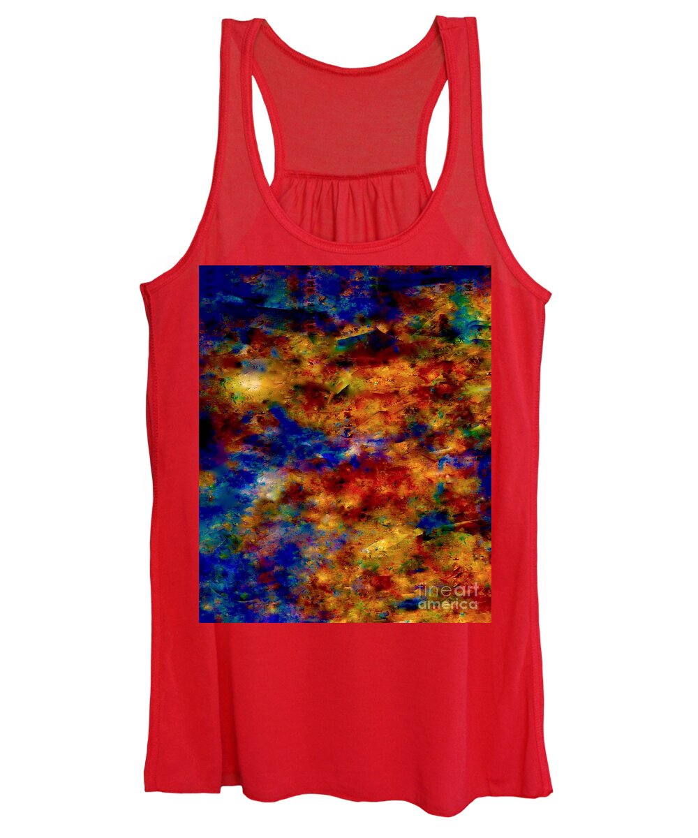 Abstract-painting-mixed-media Women's Tank Top featuring the mixed media The Night Watch by Catalina Walker