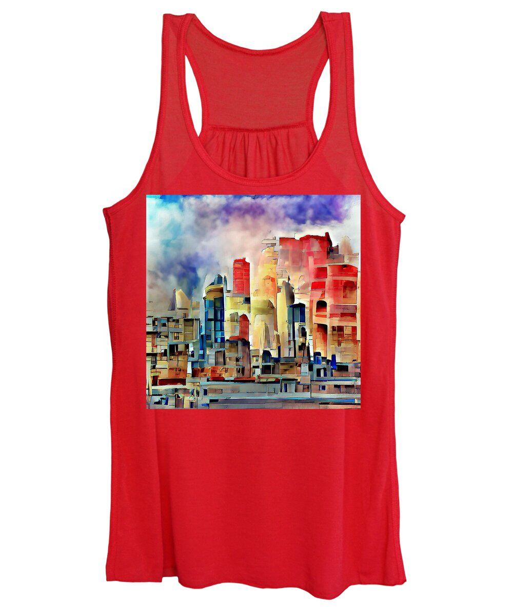 City Women's Tank Top featuring the digital art Urban Colors by David Manlove