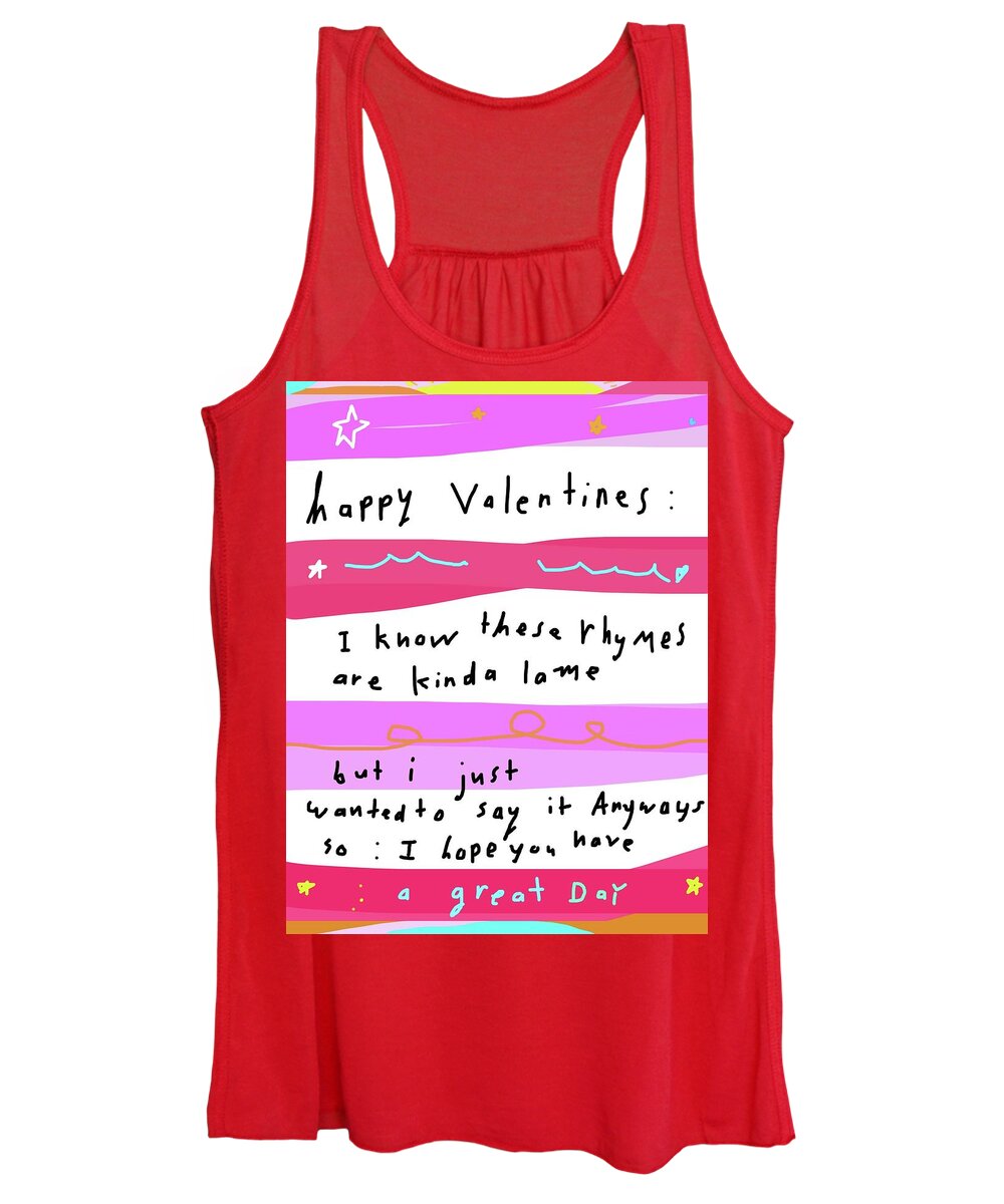 Valentine Women's Tank Top featuring the drawing Valentines by Ashley Rice