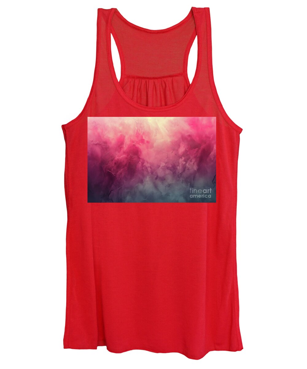 Vaporous Women's Tank Top featuring the photograph Vaporous background of faded color, with a gradient from pink to gray. by Joaquin Corbalan