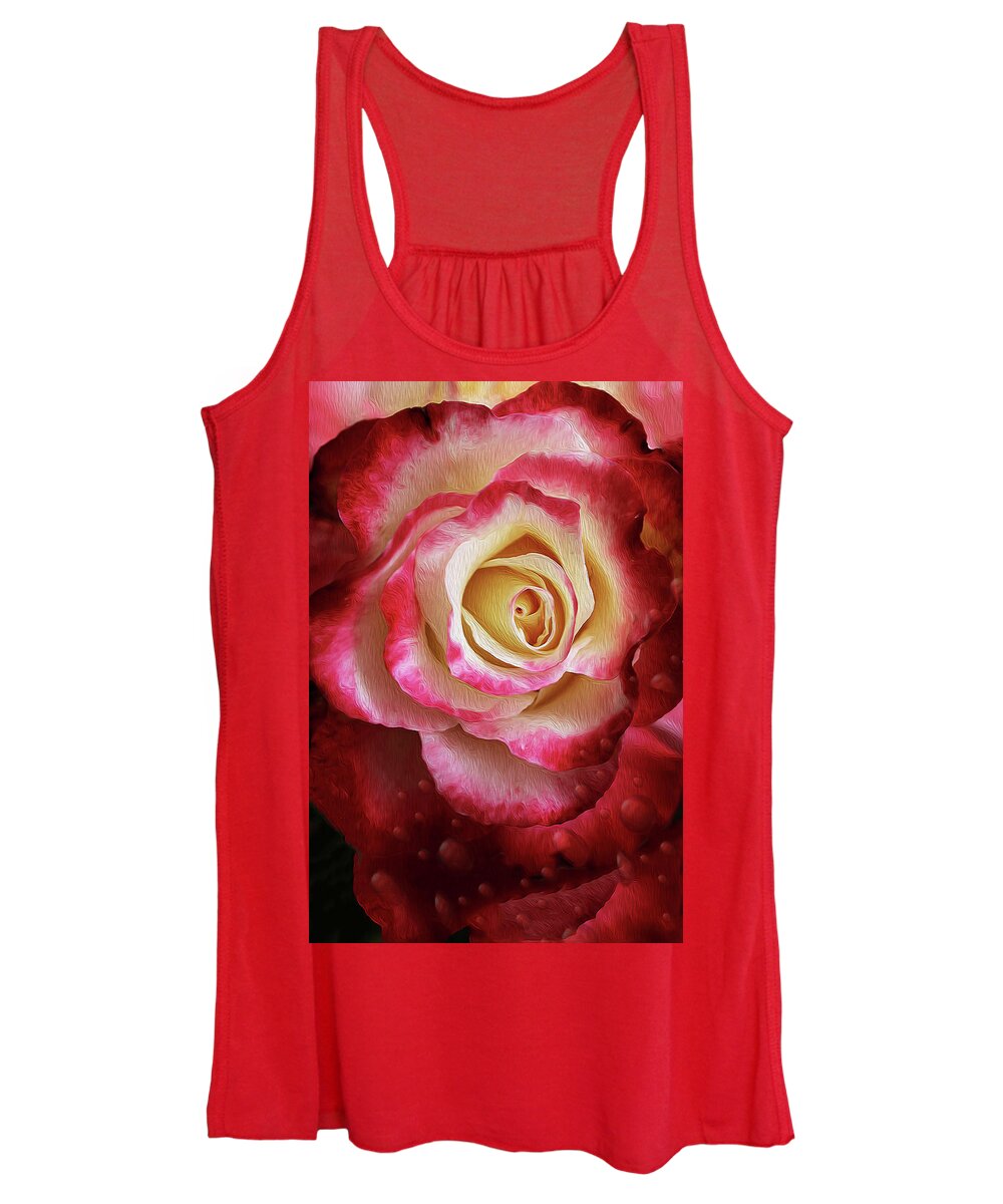 Rose Women's Tank Top featuring the photograph Vivid Rose After The Rain by Vanessa Thomas