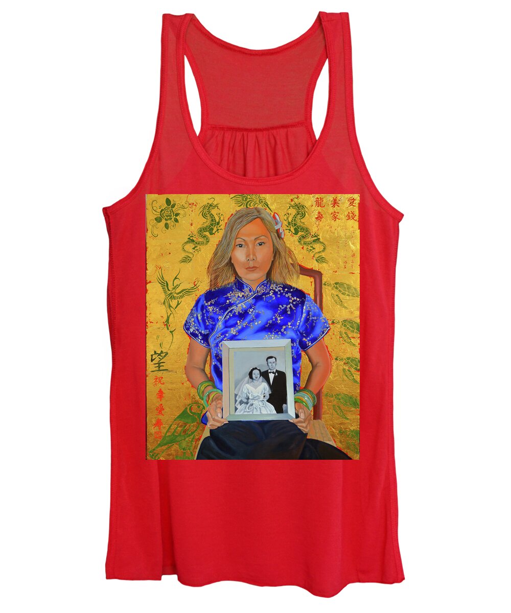 Asian Art Women's Tank Top featuring the painting Window of the soul by Thu Nguyen