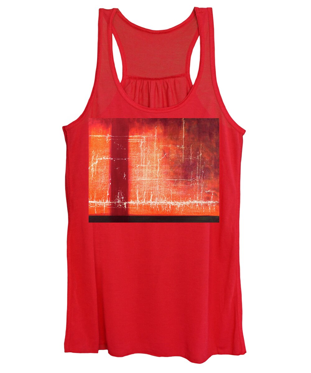 Power Women's Tank Top featuring the painting Worn Red Tarp In The Sun by Lynn Hansen