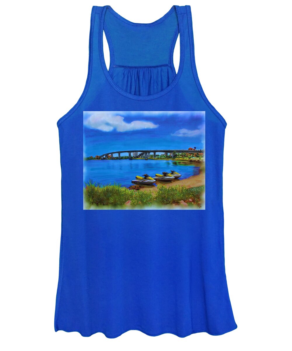 Water Women's Tank Top featuring the painting Do You Sea Doo by Deborah Boyd