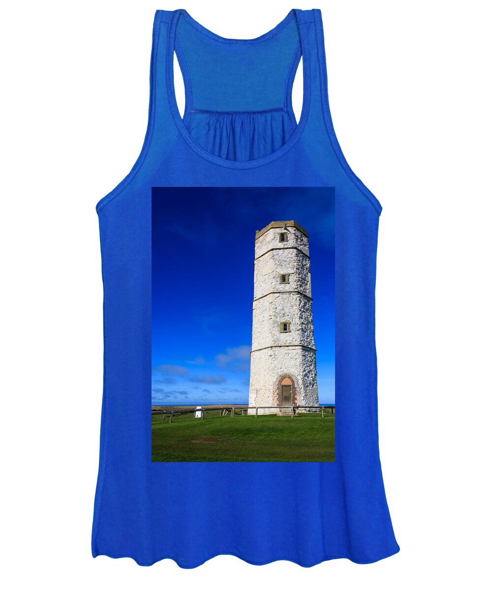 Architecture Women's Tank Top featuring the photograph Old Lighthouse Flamborough #1 by Sue Leonard