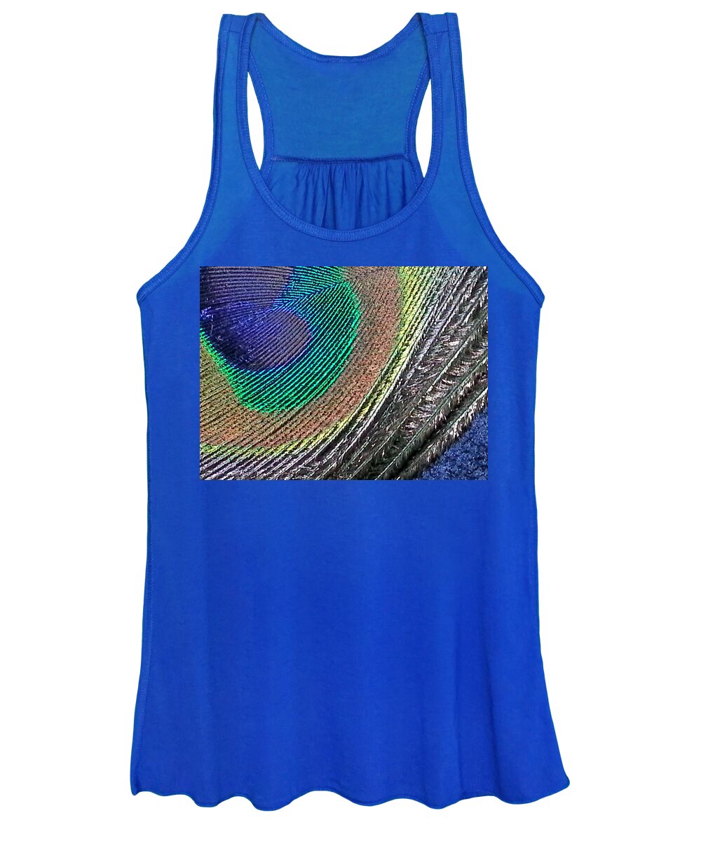 Eye Of The Peacock Women's Tank Top featuring the photograph A Regal Plume by Pamela Smale Williams