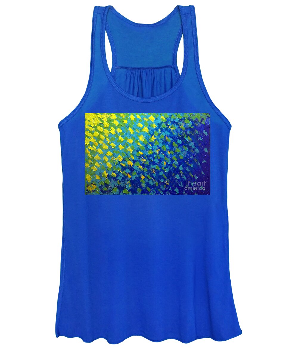 Blue Painting Women's Tank Top featuring the painting Across the sky by Preethi Mathialagan