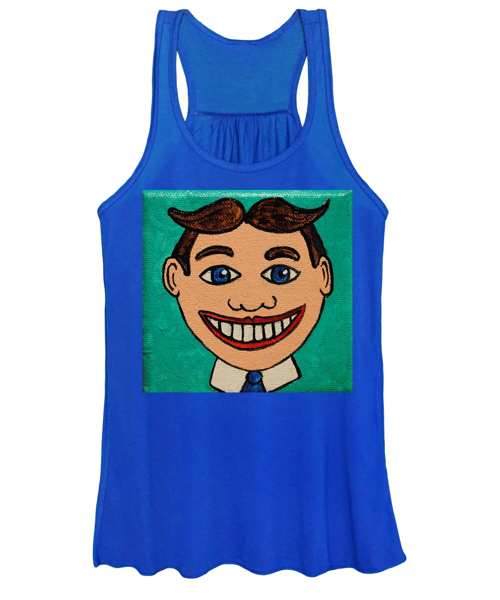 Tillie Women's Tank Top featuring the painting Another Happy Face by Patricia Arroyo