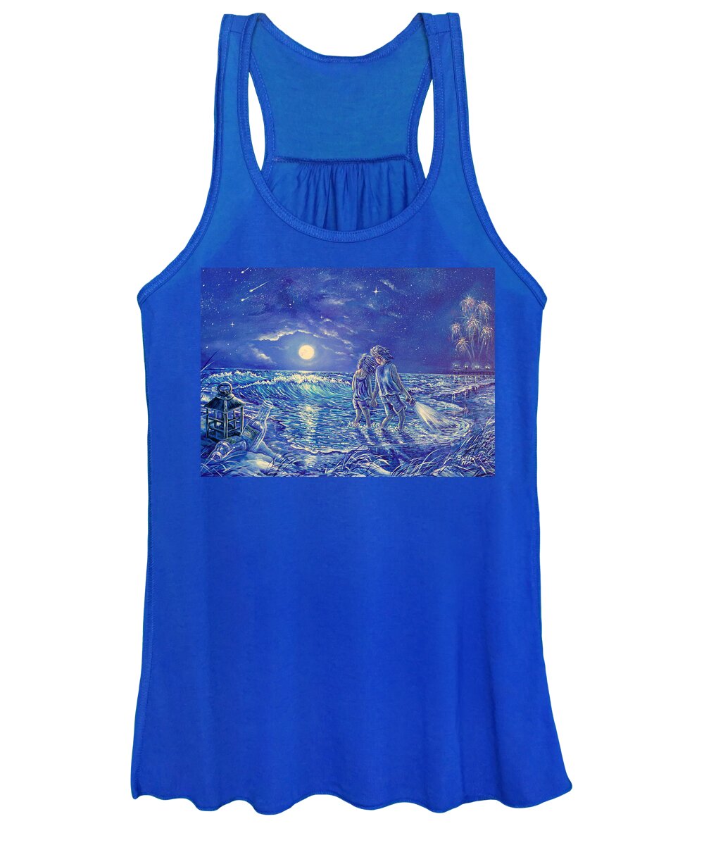 Beach Women's Tank Top featuring the painting Beach Lites by Gail Butler