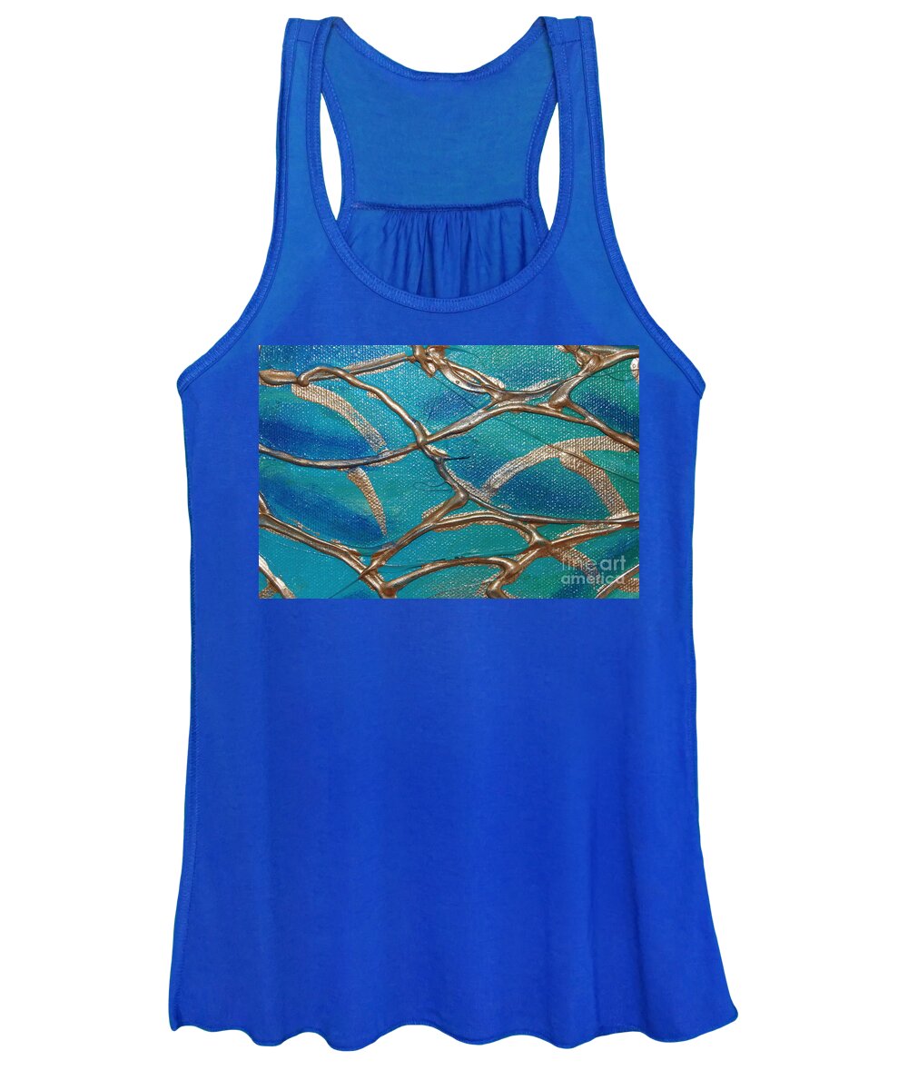 Blue Women's Tank Top featuring the photograph Blue and Gold Abstract by Cynthia Snyder
