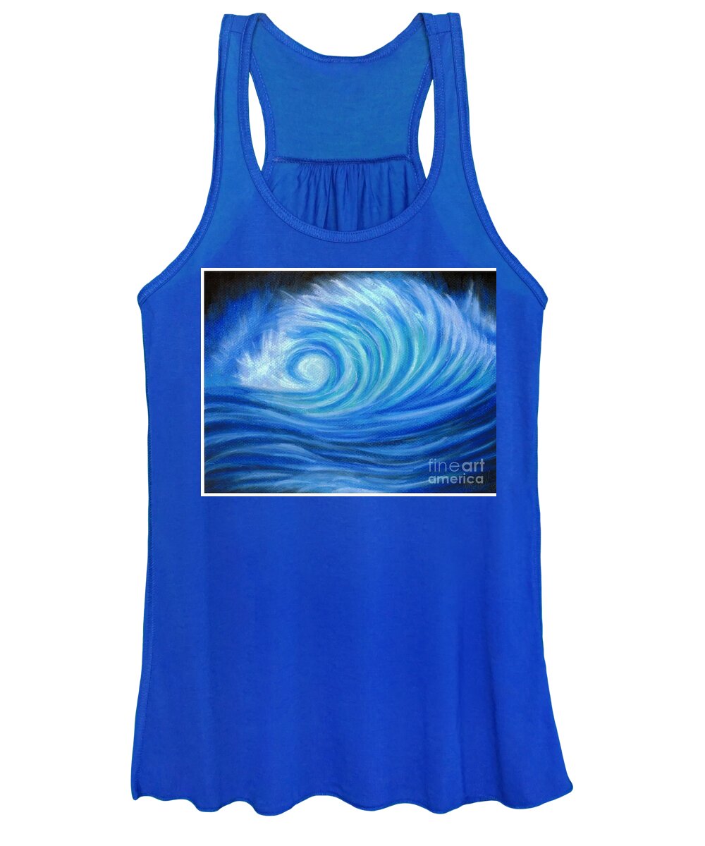 Waves Women's Tank Top featuring the pastel Crash by Lynellen Nielsen