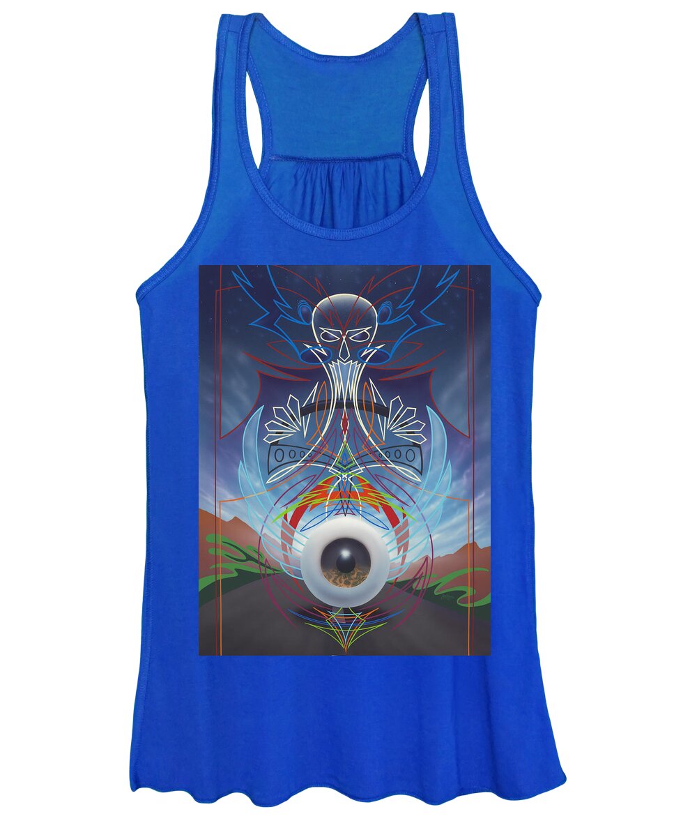 Pinstriping Women's Tank Top featuring the painting Destiny Meets Eternity in the Oncoming Lane by Alan Johnson