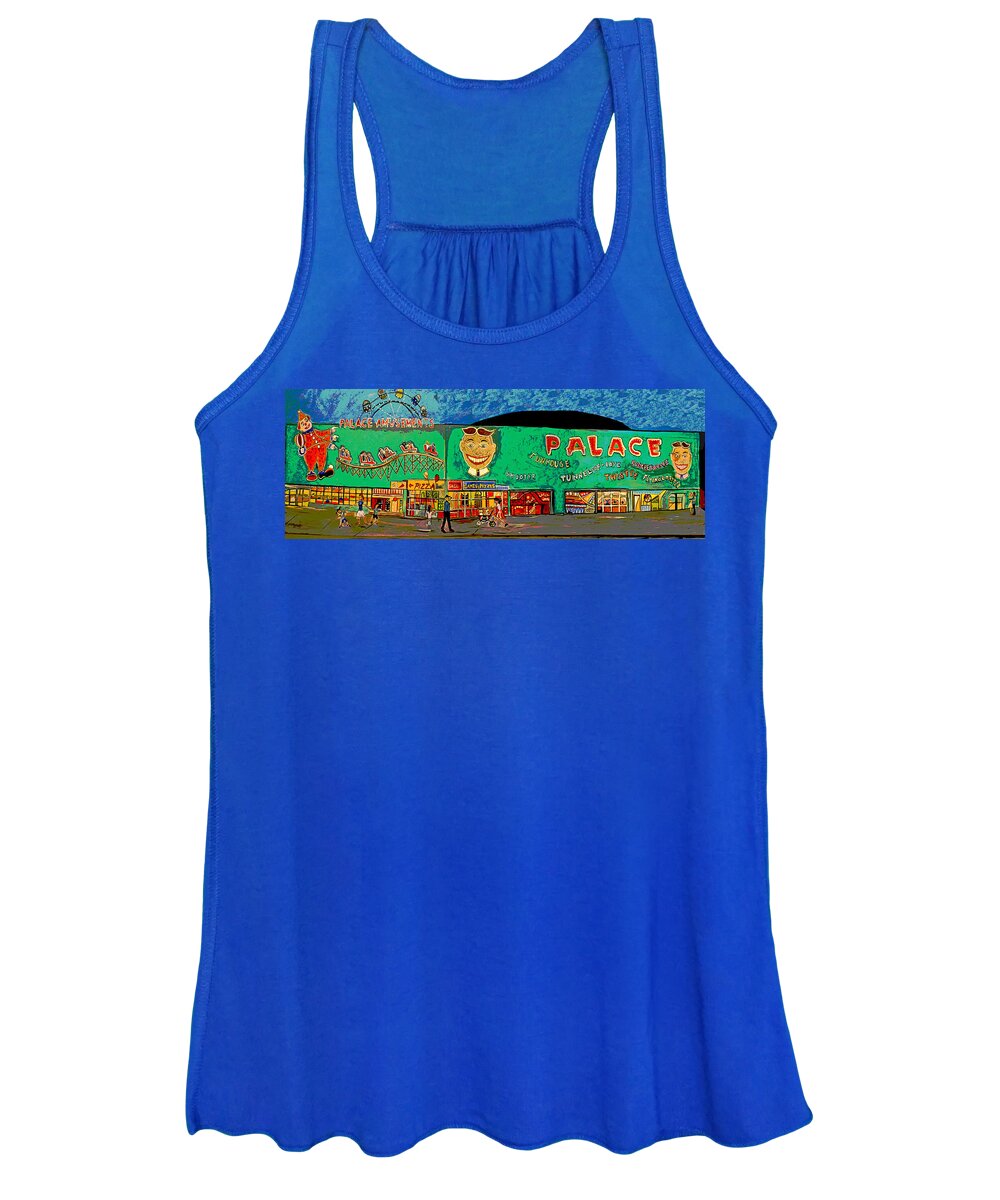 Asbury Park Palace Women's Tank Top featuring the painting Dreams of the Palace by Patricia Arroyo