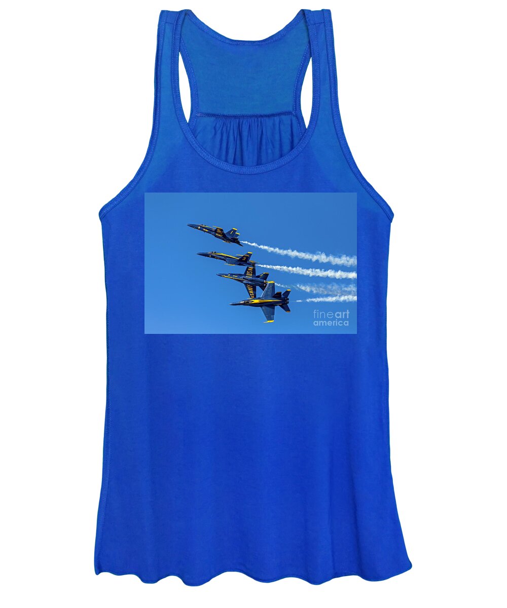 Blue Angels Women's Tank Top featuring the photograph Flying Formation by Kate Brown