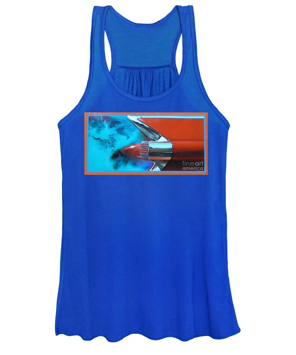 59 Cadillac Women's Tank Top featuring the painting Green with Envy by Alan Johnson