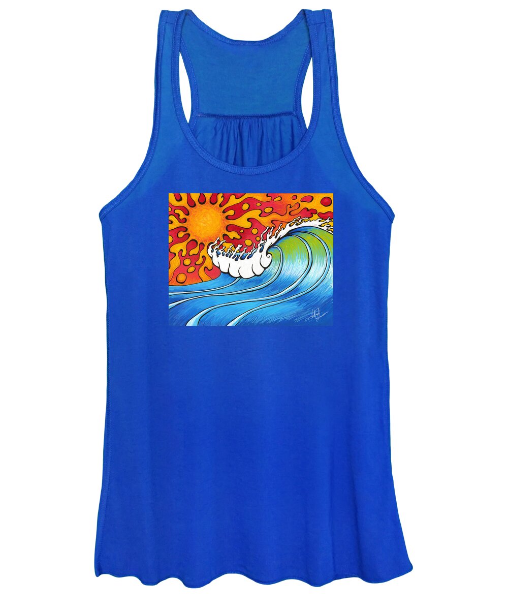 Surf Women's Tank Top featuring the painting Heat Wave by Adam Johnson