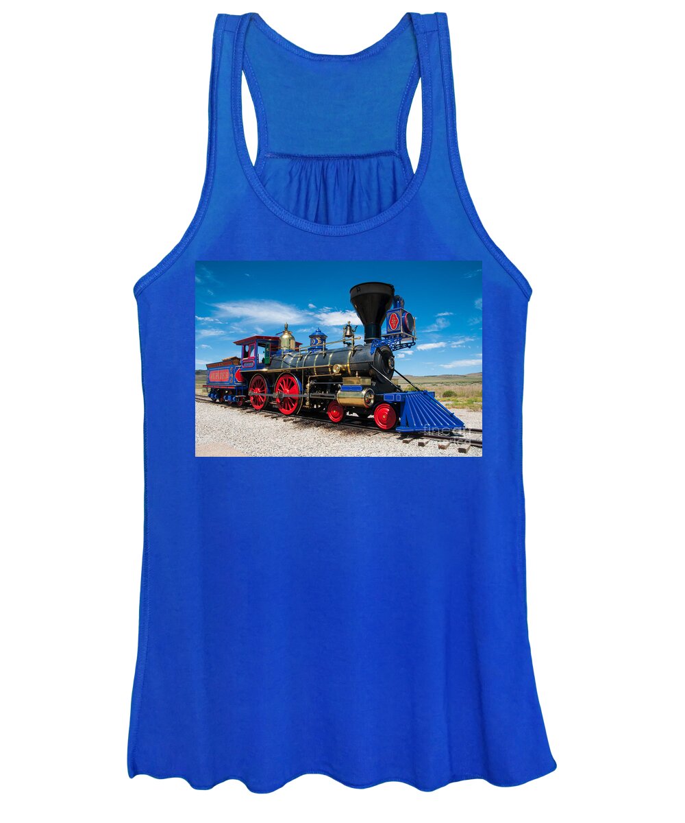 Historic Women's Tank Top featuring the photograph Historic Jupiter Steam Locomotive - Promontory Point by Gary Whitton
