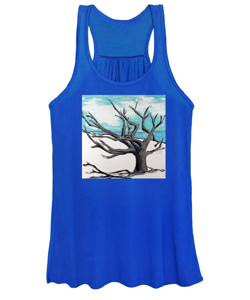 Island Women's Tank Top featuring the painting Jekyll - Drifting Away by Rebecca Weeks