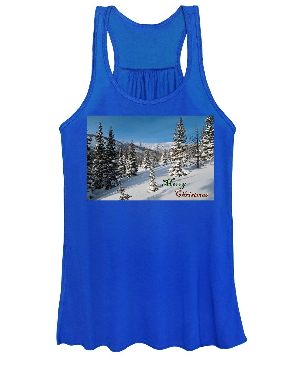 Merry Christmas Women's Tank Top featuring the photograph Merry Christmas - Winter Wonderland by Cascade Colors
