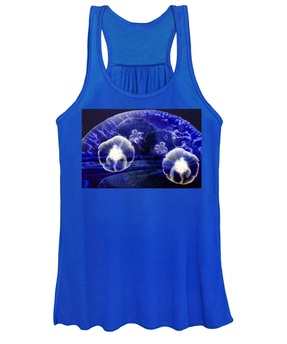 Moon Jellies Women's Tank Top featuring the digital art Moon Jellies by Lisa Yount