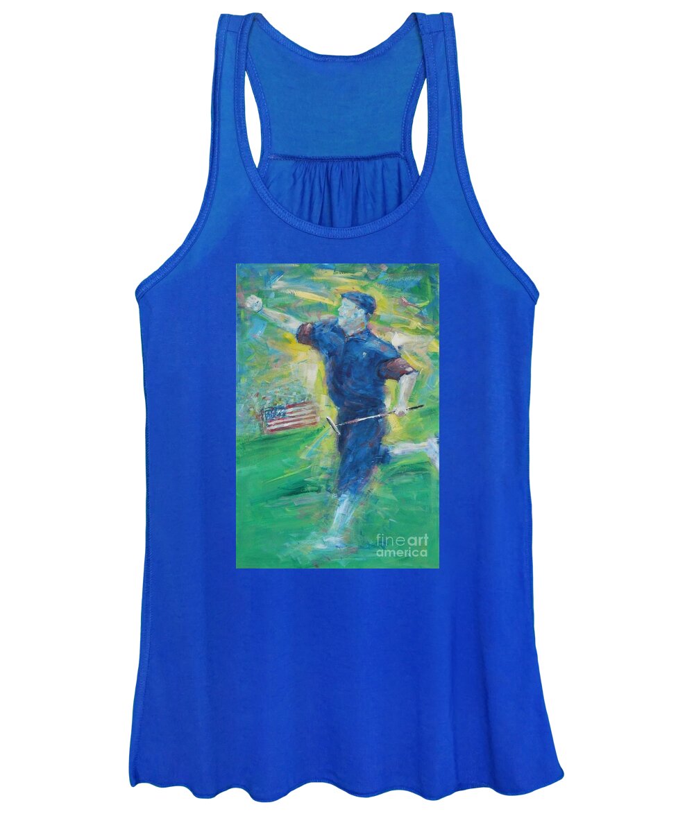 Payne Stewart Women's Tank Top featuring the painting Payne's Triumph by Dan Campbell