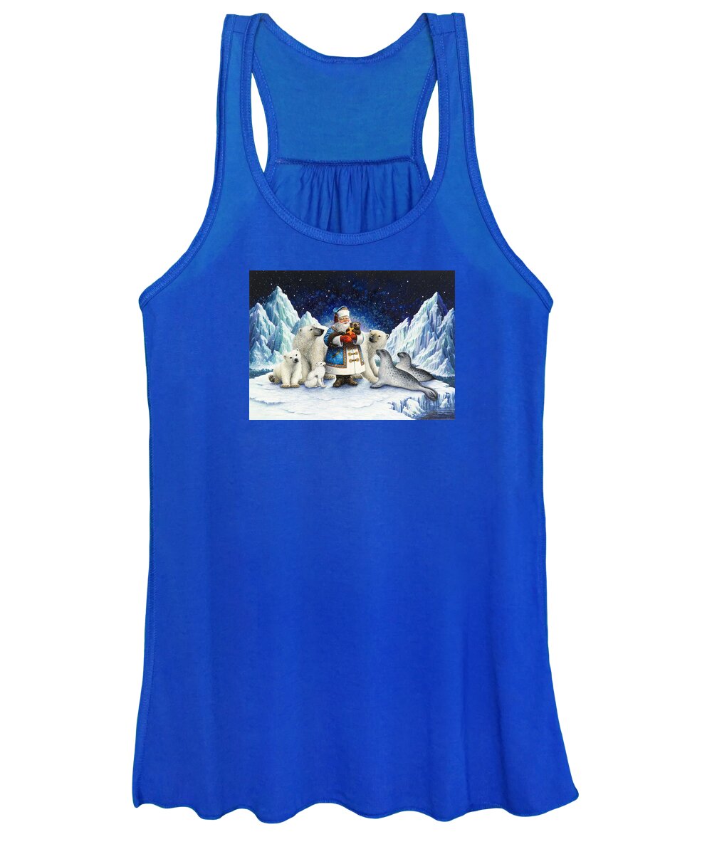 Santa Claus Women's Tank Top featuring the painting Peace On Earth by Lynn Bywaters