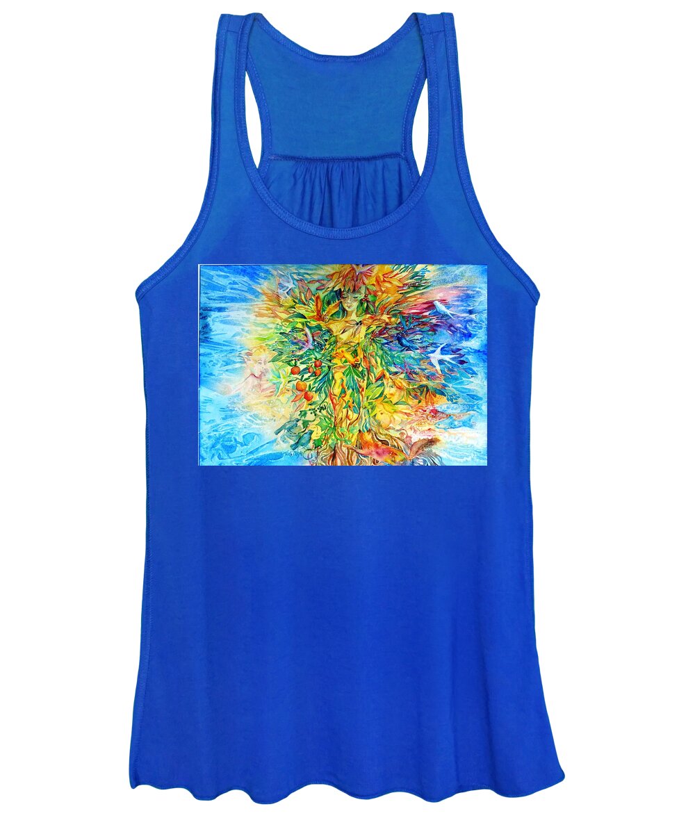 Tree Of Life Women's Tank Top featuring the painting Peaceable Kingdom by Trudi Doyle