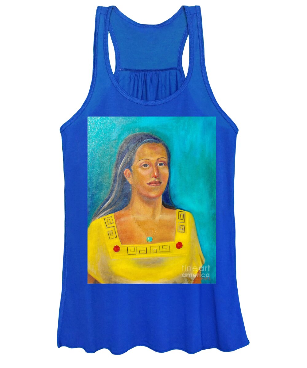 Aztec Women's Tank Top featuring the painting Princess Izta by Lilibeth Andre
