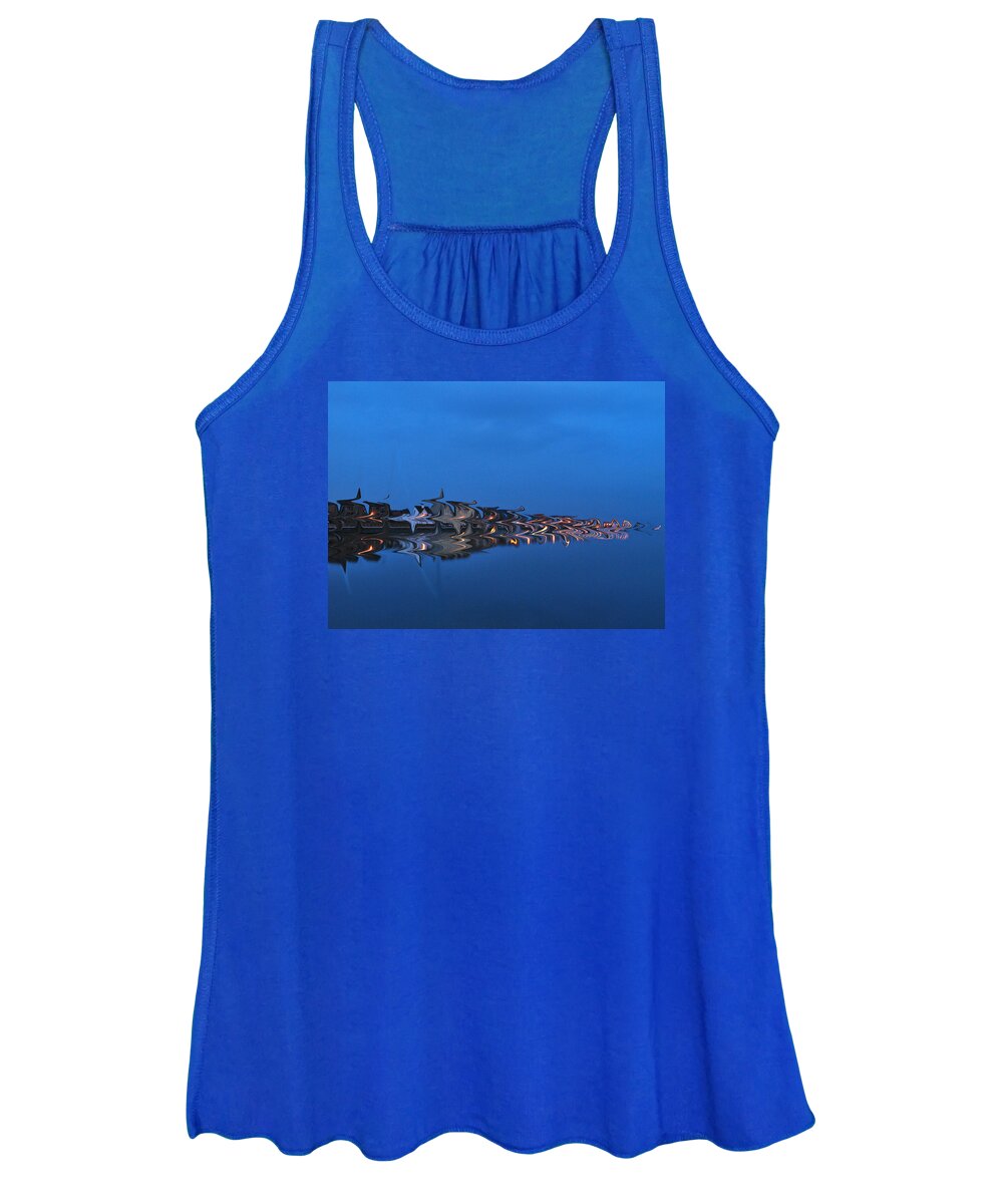 Seascape Women's Tank Top featuring the photograph Promenade in Blue by Spikey Mouse Photography