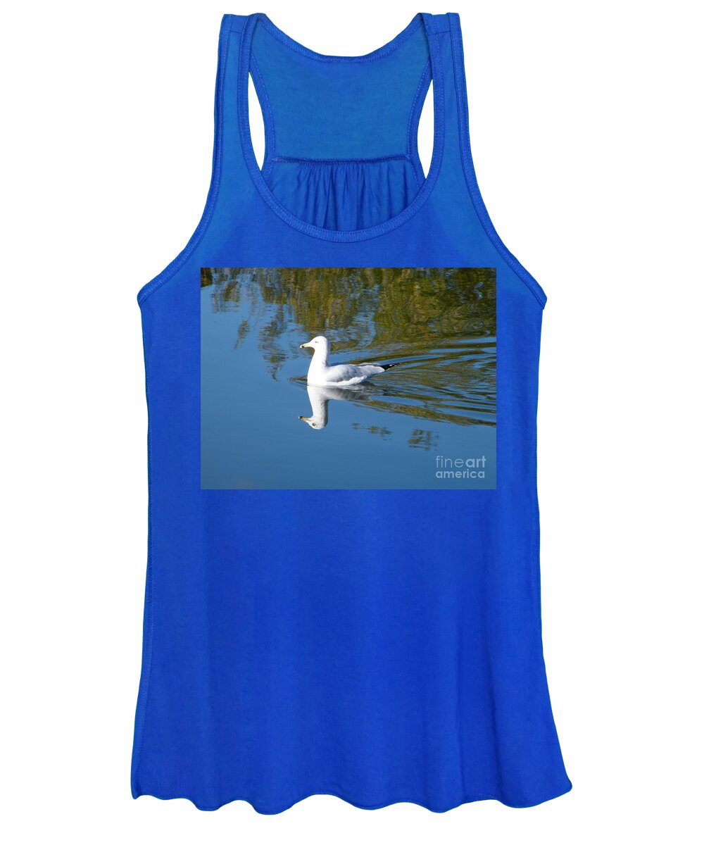 Ringed Billed Gull Women's Tank Top featuring the photograph Ring-Billed Gull by Ann E Robson