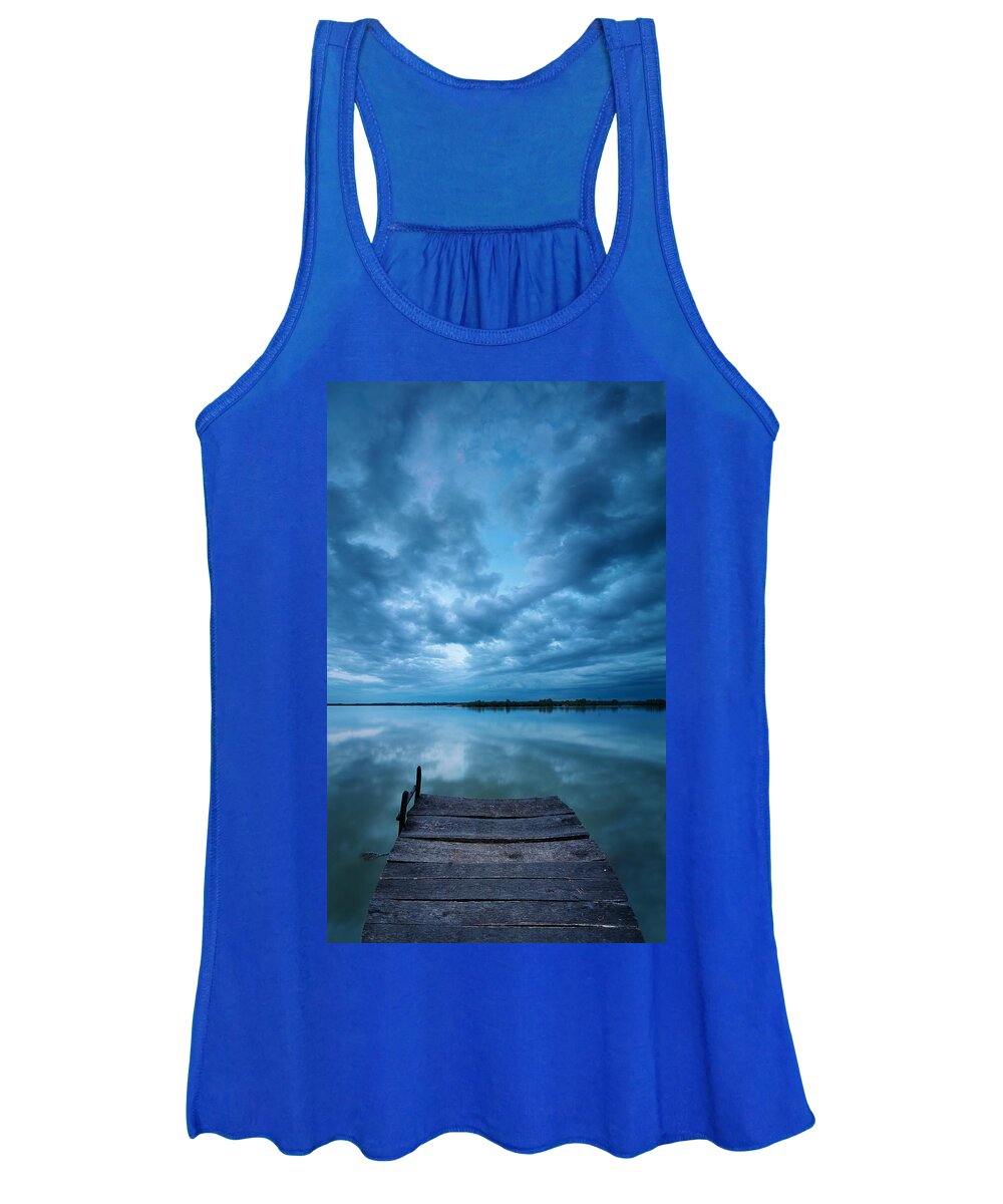 Landscapes Women's Tank Top featuring the photograph Solitary pier by Davorin Mance