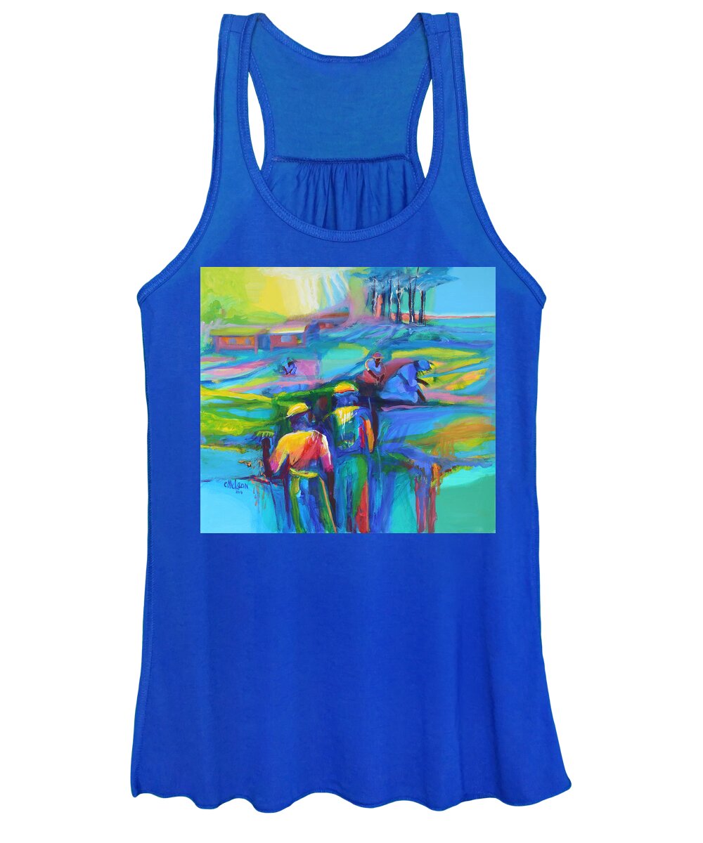 Abstract Women's Tank Top featuring the painting Sowing the Seeds by Cynthia McLean